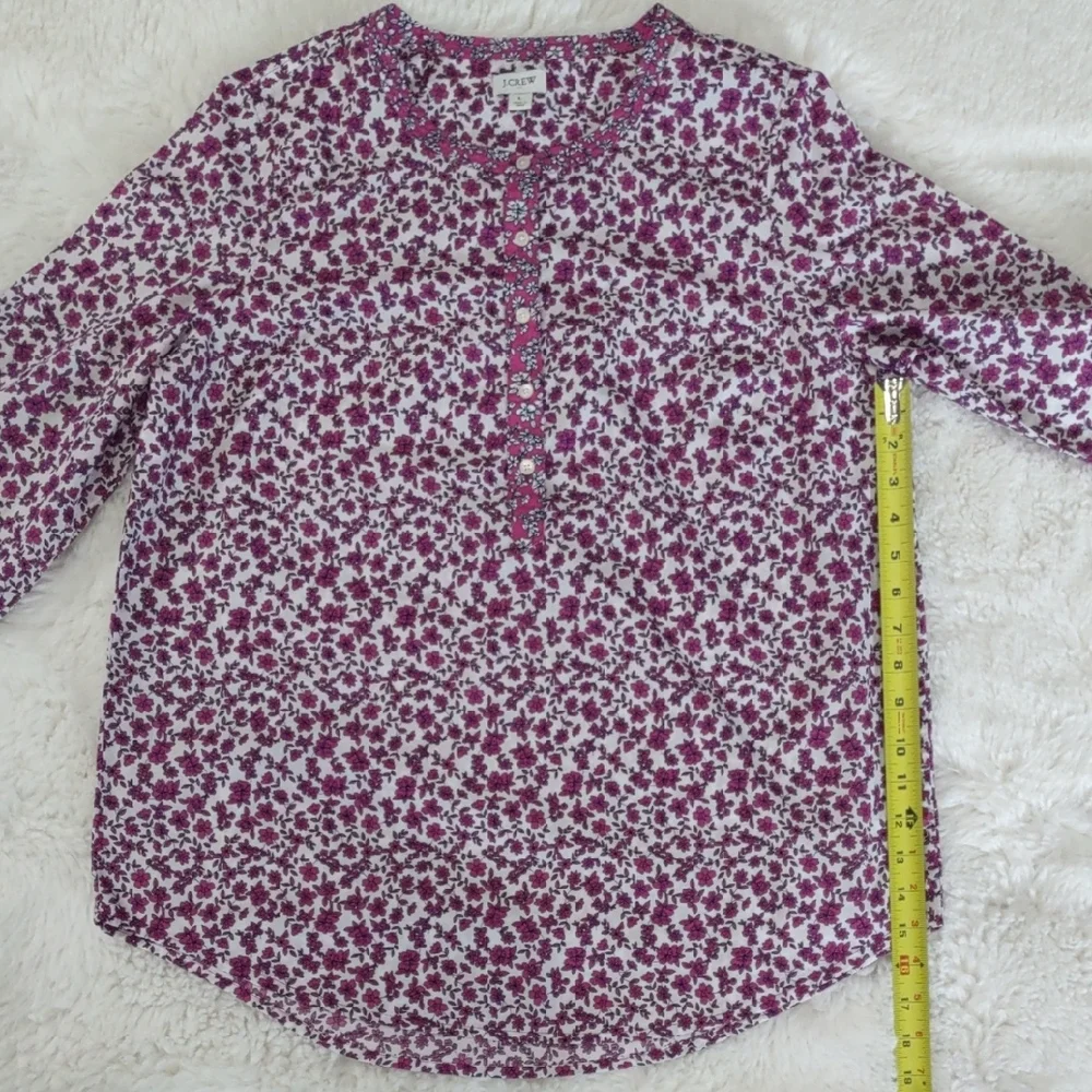 J.CREW , Size L,Floral Purple and White Blouse - Picture 11 of 16